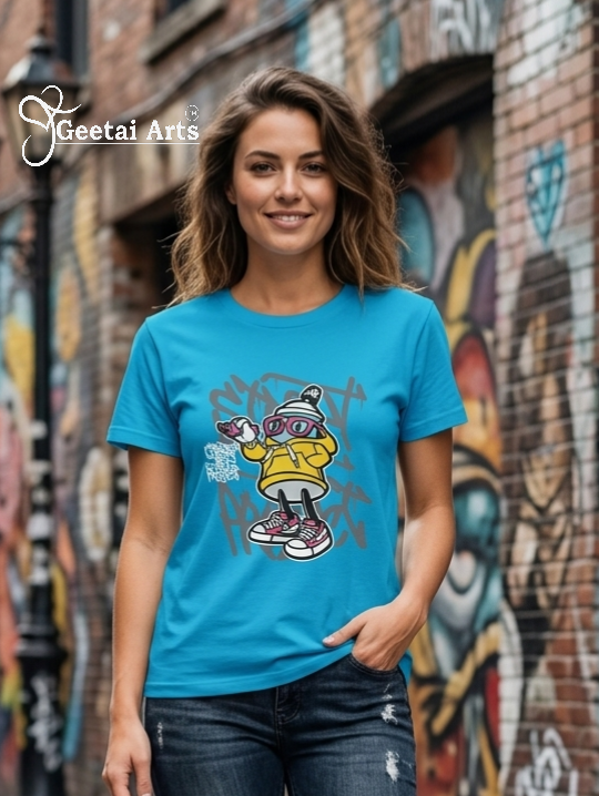 GEETAI ARTS-100% Cotton Regular Fit Graphic T-shirt (Anime: Anime1001)
