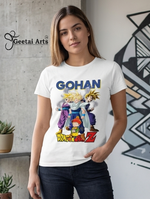 GEETAI ARTS-100% Cotton Regular Fit Graphic T-shirt (Anime: Gohan1001)