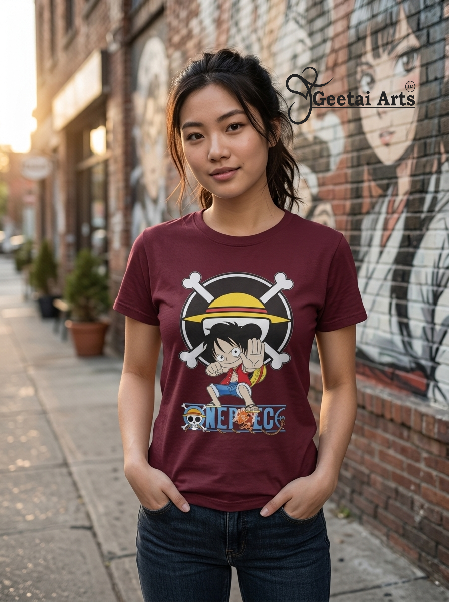 GEETAI ARTS-100% Cotton Regular Fit Graphic T-shirt (Anime: Onepiece1003)