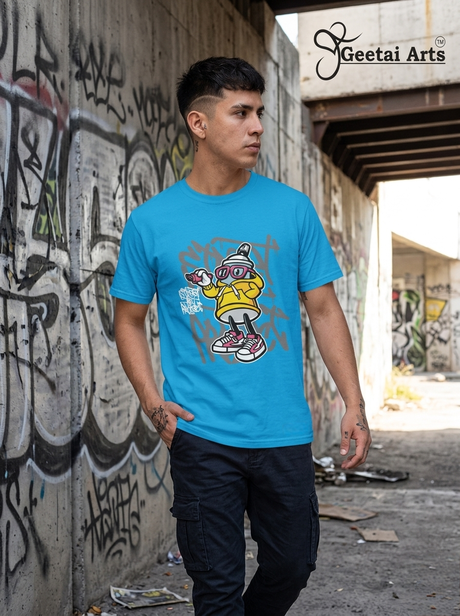 GEETAI ARTS-100% Cotton Regular Fit Graphic T-shirt (Anime: Anime1001)