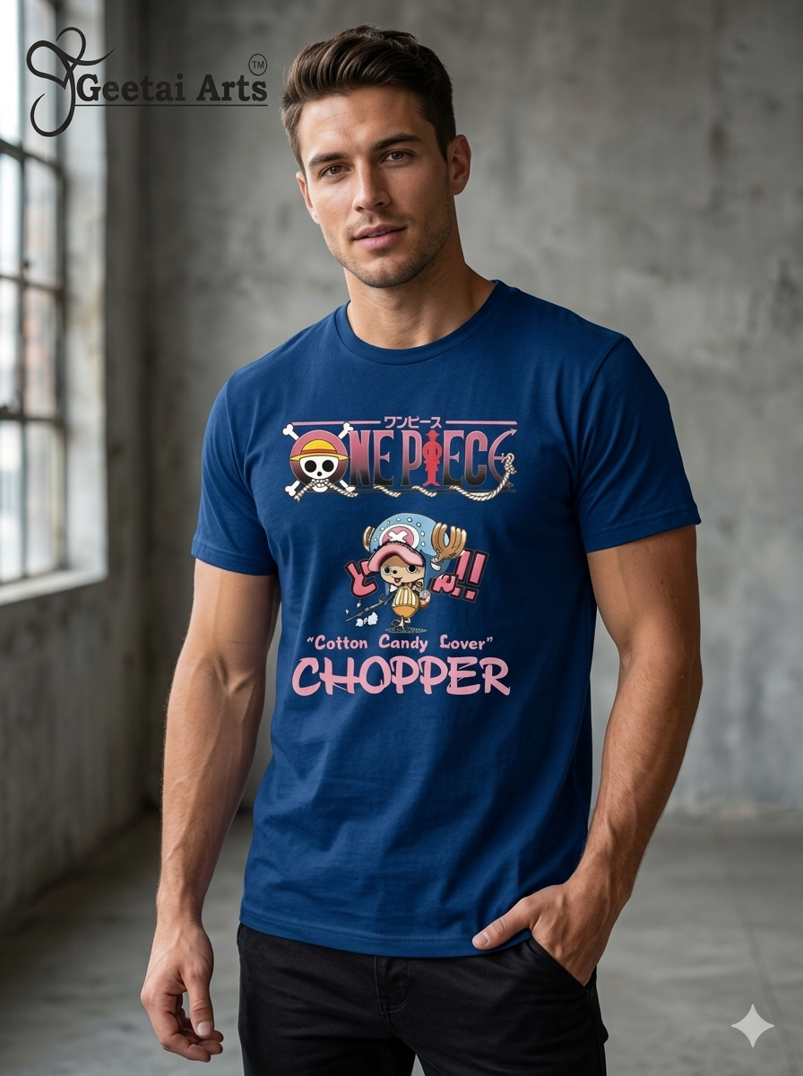 GEETAI ARTS-100% Cotton Regular Fit Graphic T-shirt (Anime: Chopper1001)