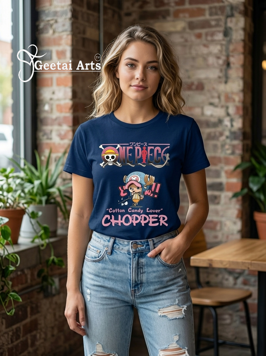 GEETAI ARTS-100% Cotton Regular Fit Graphic T-shirt (Anime: Chopper1001)