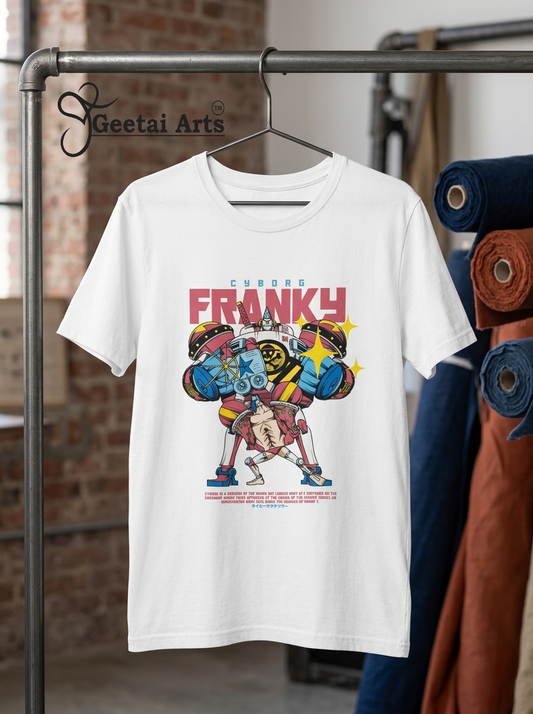 GEETAI ARTS-100% Cotton Regular Fit Graphic T-shirt (Anime: Franky1001)