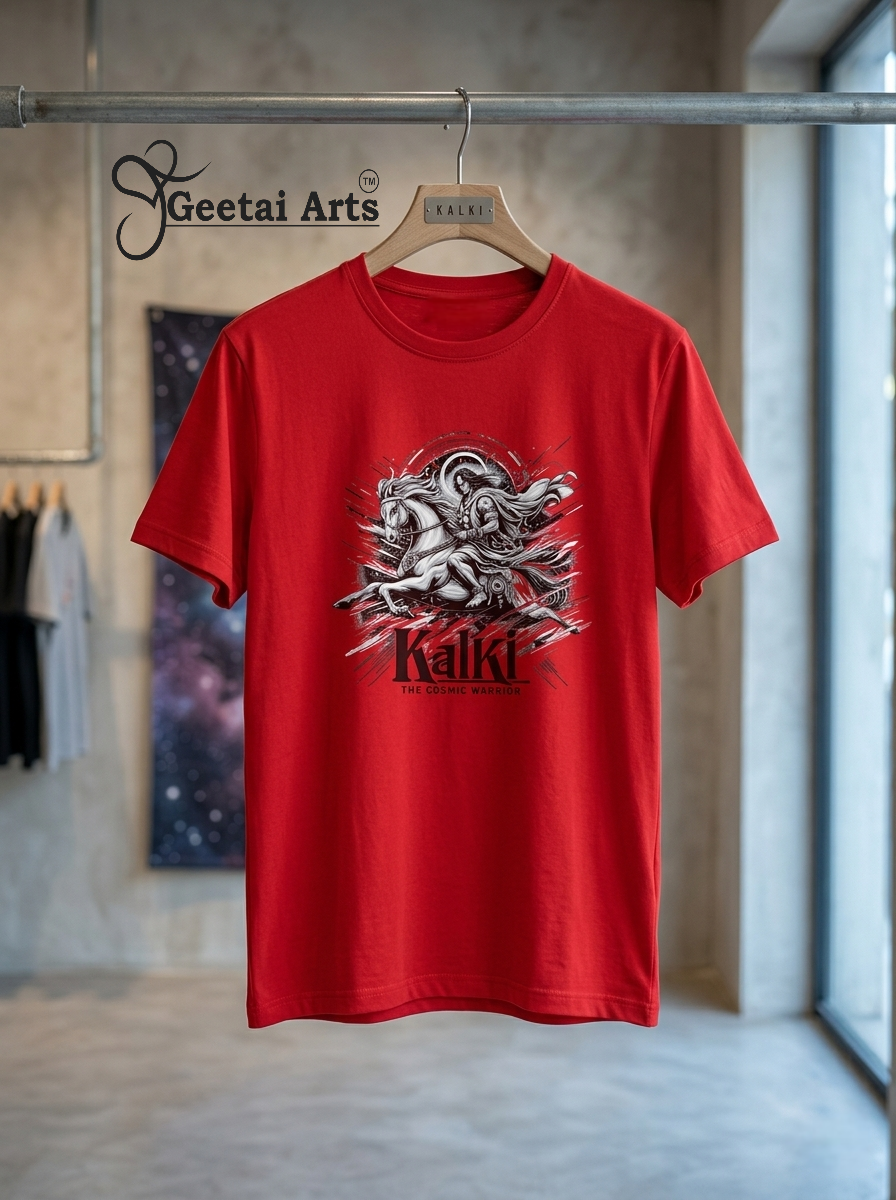 GEETAI ARTS-100% Cotton Regular Fit Graphic T-shirt (Indian Cultural: Kalki1001)