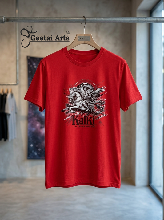GEETAI ARTS-100% Cotton Regular Fit Graphic T-shirt (Indian Cultural: Kalki1001)