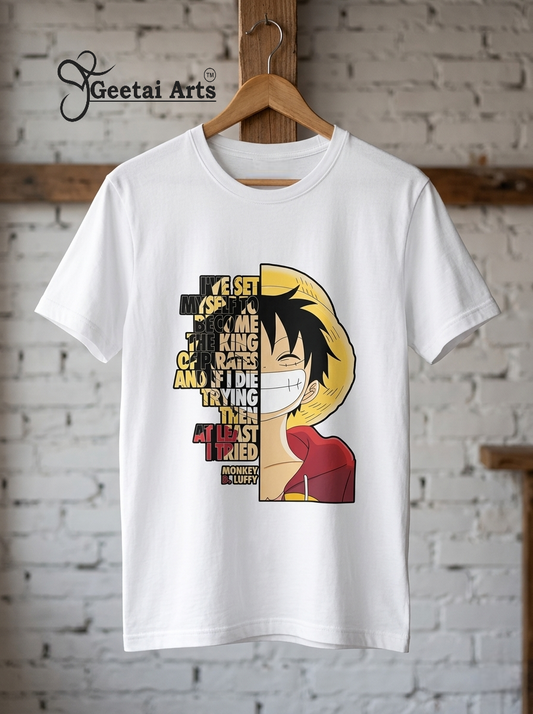 GEETAI ARTS-100% Cotton Regular Fit Graphic T-shirt (Anime: Onepiece1002)