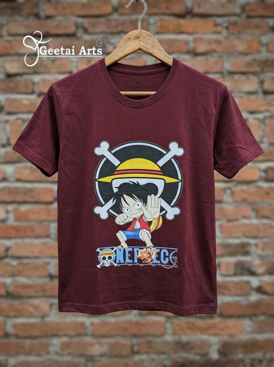 GEETAI ARTS-100% Cotton Regular Fit Graphic T-shirt (Anime: Onepiece1003)