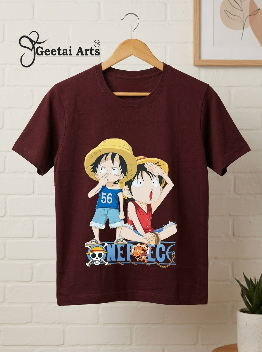 GEETAI ARTS-100% Cotton Regular Fit Graphic T-shirt (Anime: Onepiece1004)