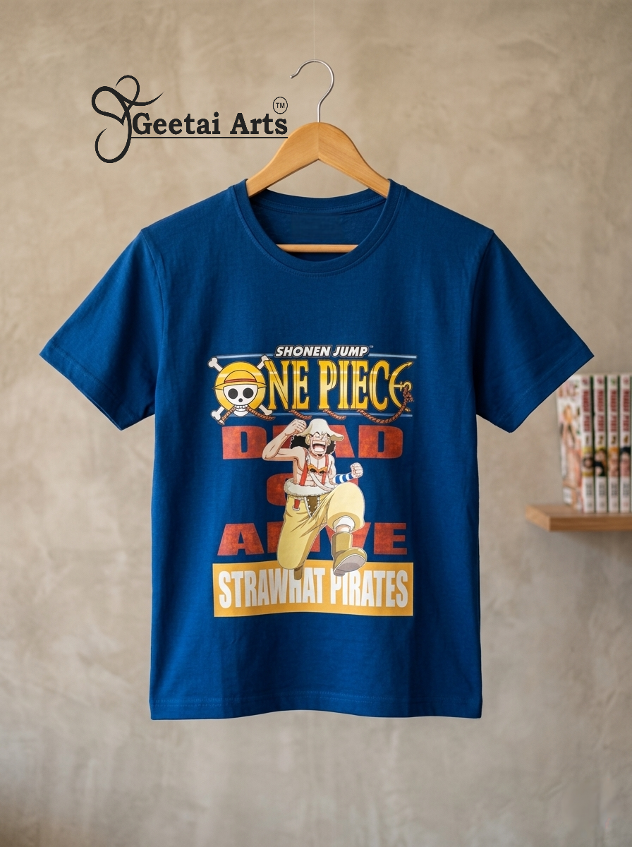 GEETAI ARTS-100% Cotton Regular Fit Graphic T-shirt (Anime: Onepiece1005)