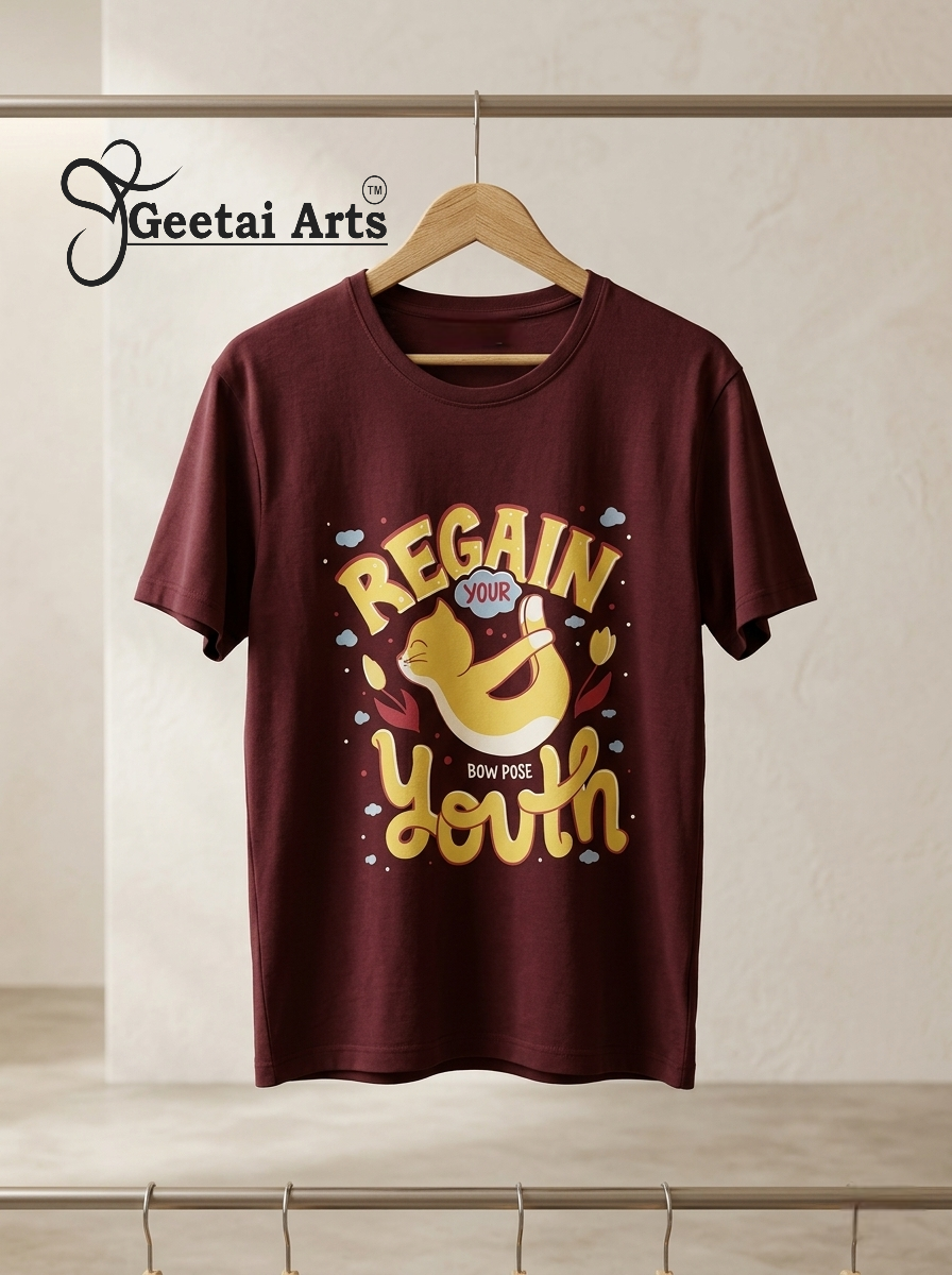 GEETAI ARTS-100% Cotton Regular Fit Graphic T-shirt (Anime: Regainyouth)