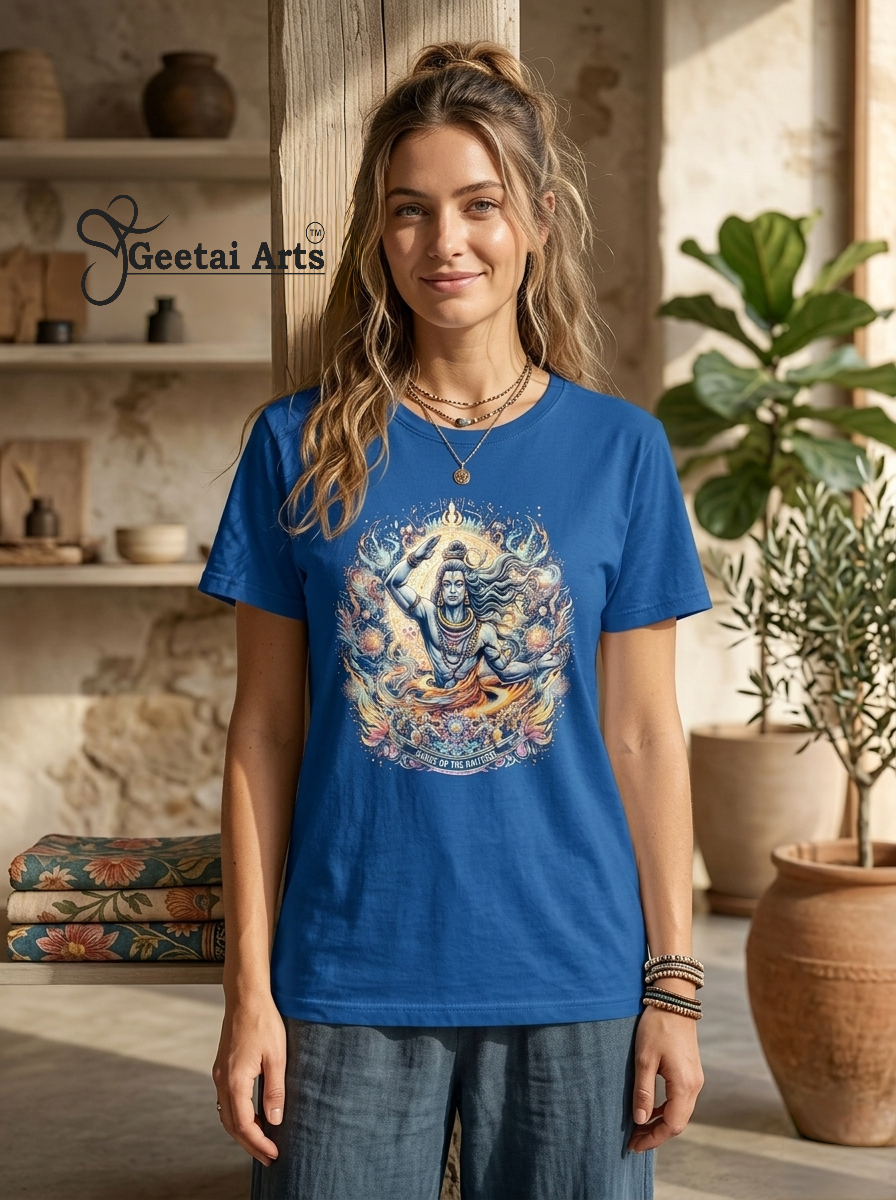 GEETAI ARTS-100% Cotton Regular Fit Graphic T-shirt (Indian Cultural: Shiva1008)