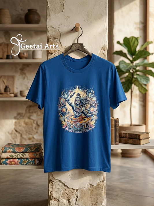 GEETAI ARTS-100% Cotton Regular Fit Graphic T-shirt (Indian Cultural: Shiva1008)
